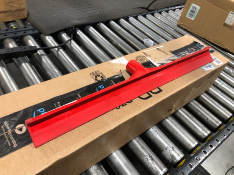 Photo 1 of SPARTA Plastic Floor Squeegee, Shower Squeegee, Heavy Duty Squeegee With Rubber Blade For Windows, Glass, Shower Doors, Floors, Windshields, 24 Inches, Red 24" Length