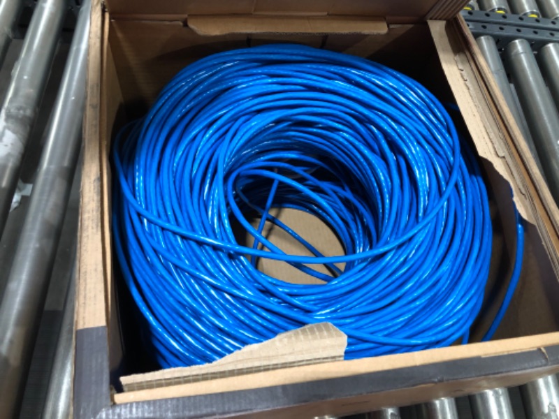 Photo 1 of 550MHZ CAT6 Plenum Cable 1000ft Blue, 23AWG 4Pair, Solid Network Cable Unshielded Twisted Pair (UTP), Available in Blue, White, Yellow, Gray, Purple, Green & Black (Blue)