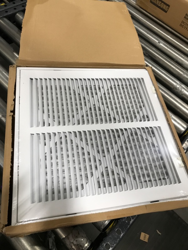 Photo 1 of 14" x 14" Return Air Filter Grille Filter Included - Removable Face/Door - HVAC Vent Duct Cover - White [Outer Dimensions: 16.5w X 15.75h]
