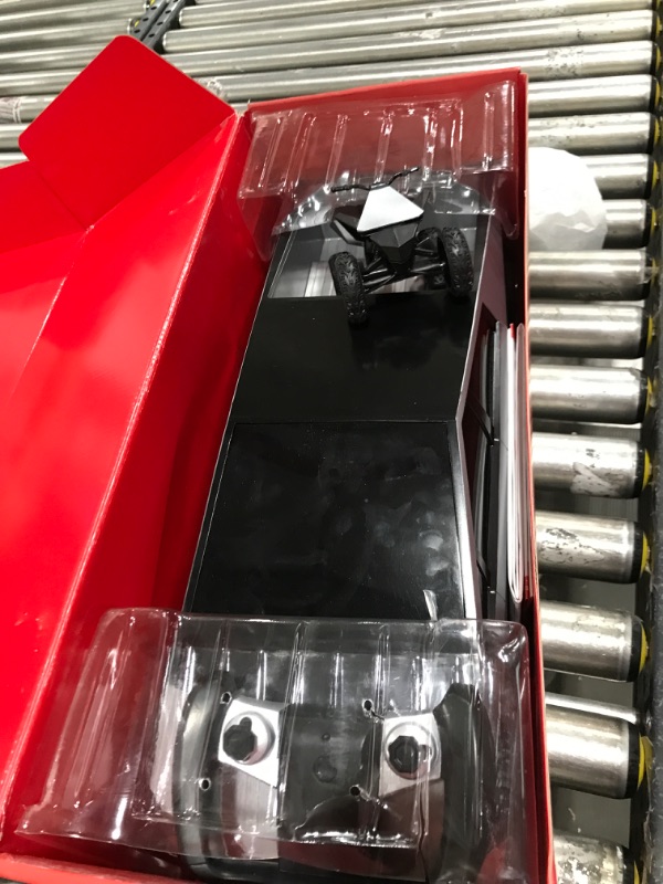 Photo 1 of Hot Wheels RC 1:10 Tesla Cybertruck Radio-Controlled Truck & Electric Cyberquad, Custom Controller, Speeds to 12 MPH, Working Headlights & Taillights, for Kids & Collectors [Amazon Exclusive]