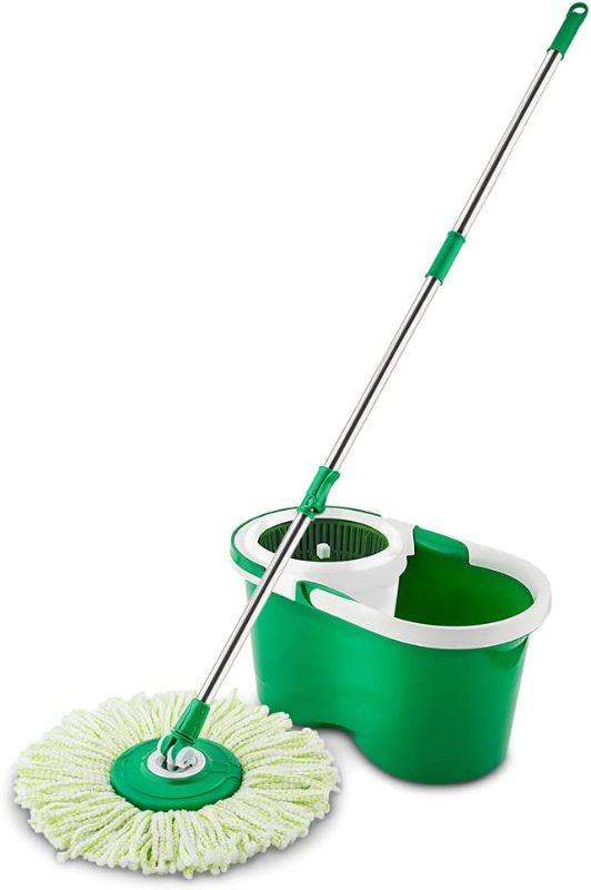 Photo 1 of  Libman All-In- One Microfiber Spin Mop and Bucket Floor Cleaning System, 2 Gallons, Green & White 