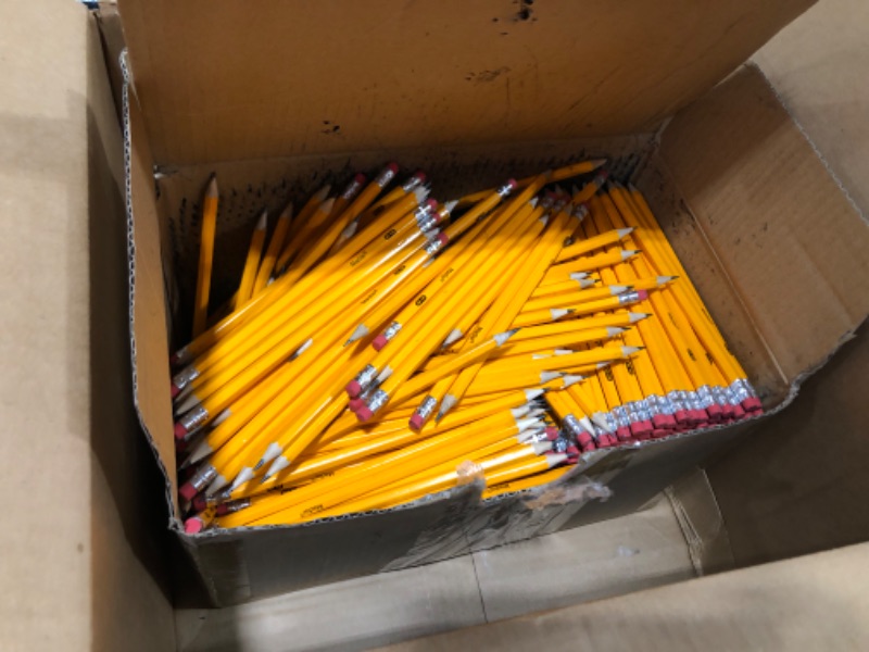 Photo 2 of Madisi Wood-Cased #2 HB Pencils, Yellow, Pre-sharpened, Bulk Pack, 1000 pencils