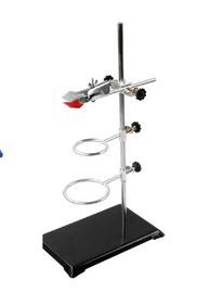 Photo 1 of  LabZhang Chemistry Laboratory Stand Set, with Support Stand (8.3"x5.5"), 2 Retort Rings (Dia. 2.2"/2.6"), Rod (Length 19.7") and Flask Clamp 