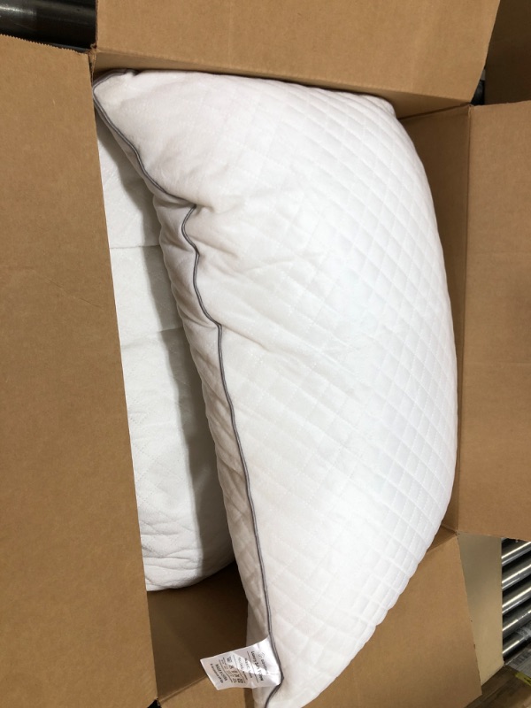 Photo 2 of  GOHOME Soft Pillows for Sleeping - Hotel Collection Velvet Bed Pillows with Adjustable Filling, Full Size Pillows 2 Pack for Side, Back and Stomach Sleepers, Standard 20"x26" 