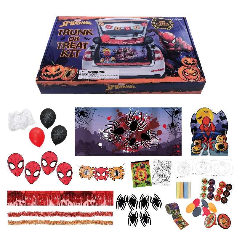 Photo 1 of Disney Halloween Trunk or Treat 200 Piece Car Decor Kit Spiderman 