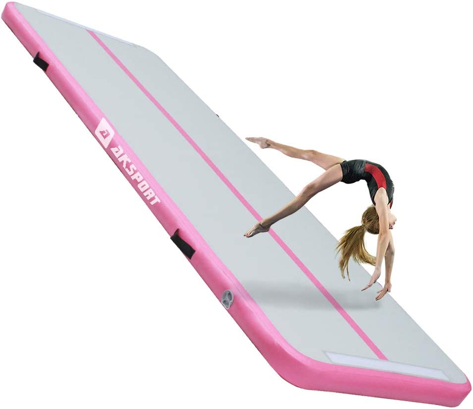 Photo 1 of AKSPORT Air Mat Tumble Track 10ft Inflatable Gymnastics Mat Air Tumbling Mat with Air Pump for Home Use/Tumble/Gym/Training/Cheerleading/Yoga 