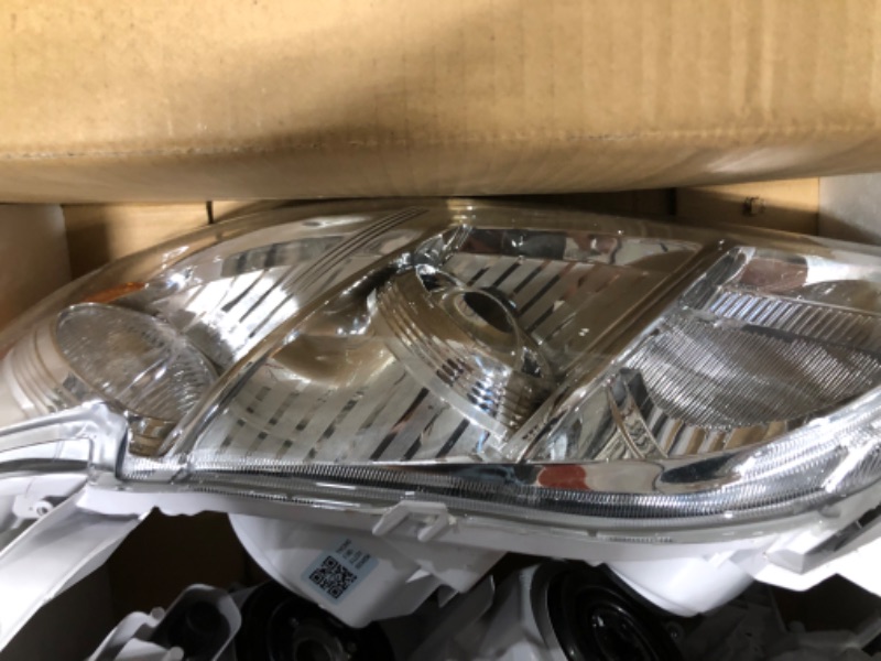 Photo 3 of 2007-2009 Toyota Camry Headlights Headlamp Assembly Replacement - Chrome Housing & Amber Reflector - Passenger and Driver Side - NO Bulbs Included, Silver