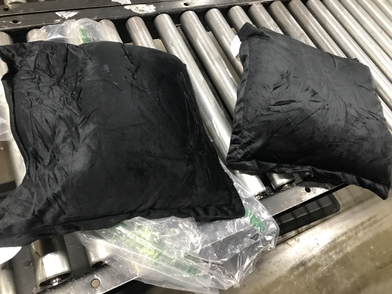 Photo 2 of 16x16 Black Small Pillows Suede