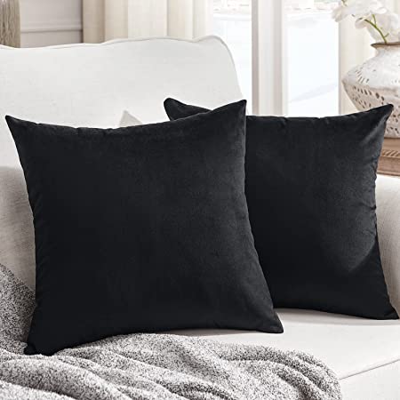 Photo 1 of 16x16 Black Small Pillows Suede