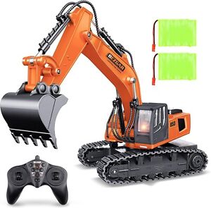 Photo 1 of BEZGAR Remote Control Construction Excavator, RC Toys with 2 Rechargeable Batteries for Kids Age 6 7 8 9 10 11, RC Construction Truck Vehicle Toys with Light for Boys and Girls, TK181