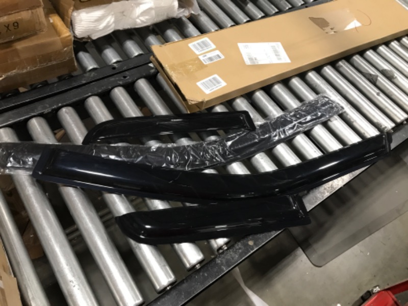 Photo 2 of Lightronic WV94974 Tape-on Side Window Visor Deflector Rain Guard, Dark Smoke Shatterproof, 4-Pieces Set for 2015-2022 Ford F-150, F-150 Raptor & 2017-2022 F-250 to F-550 Super Duty with SuperCab