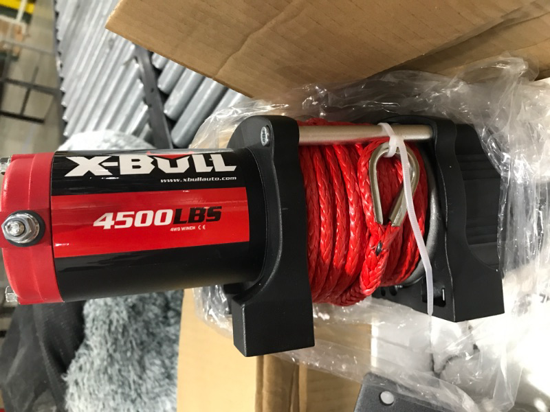 Photo 5 of X-BULL 4500 lbs Winch 12V Electric Winch Kits with Fairlead, ATV/UTV Winch with Waterproof Synthetic Rope Winch with Wireless Remotes and Mounting Bracket