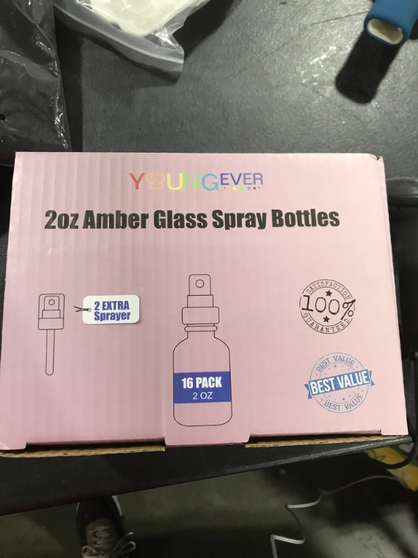 Photo 1 of 16 Pack Empty Amber Glass Spray Bottles,