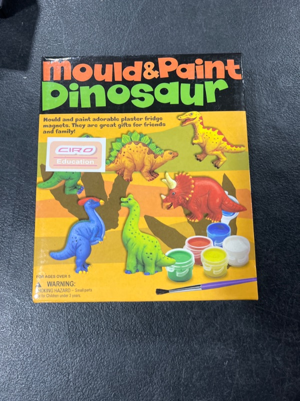 Photo 2 of AVIASWIN Dinosaur Painting Kit for Kids, Arts and Crafts for Kids Ages 6-8, 8-12, 6 Dino Figurines Playset, Gifts for Boys and Girls, Blue, Red, Green, White, Black, Yellow