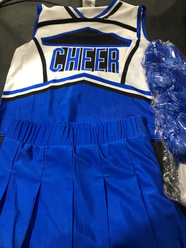 Photo 2 of yolsun Cheerleader Costume for Girls Halloween Cute Uniform Outfit Blue 4-5 Years