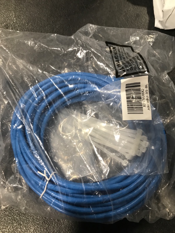 Photo 2 of Adoreen Cat 6 Ethernet Cable 35 ft-Blue, High Speed Internet Cable (4 Colors for Selection) Support POE Gigabit Cat6 Cat 5e Cat 5 Cable Long Flexible Network Cable RJ45 Patch Cord+15 Ties 35ft Blue