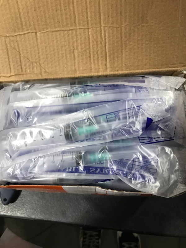 Photo 2 of 5cc/ml Disposable Syringe with 21G 1.5Inch Needle, Individual Package, Each Individually Wrapped-Pack of 100 5ml-21G-100pcs