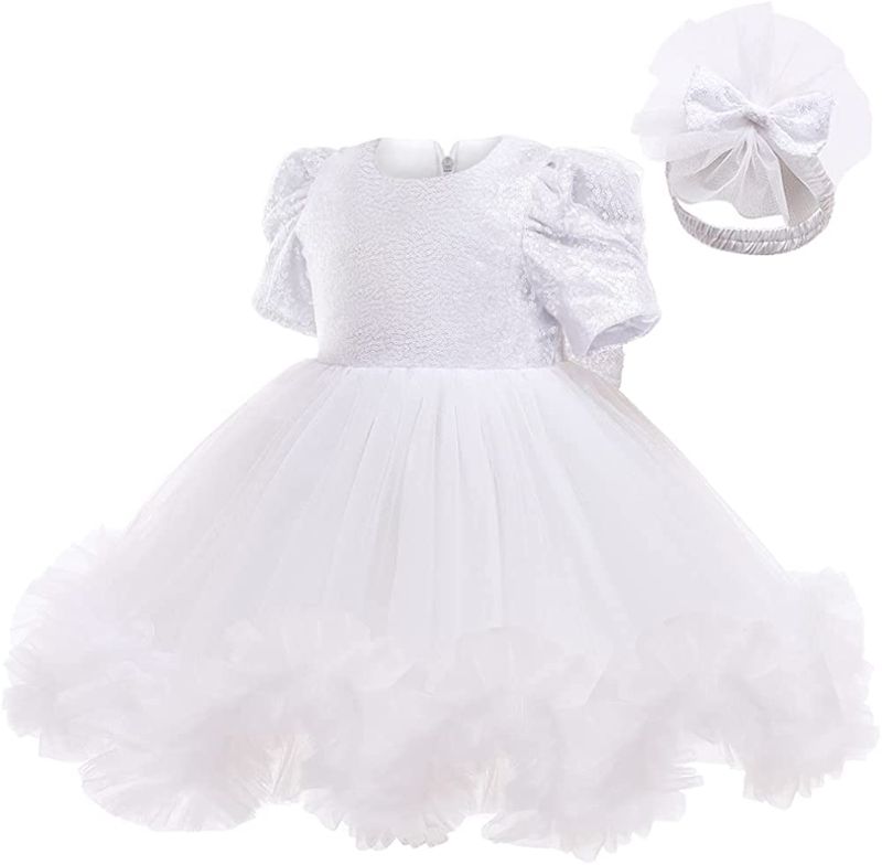 Photo 1 of LZH Baby Girl Dress,Bowknot Flower Dresses Small Sequins Pageant Party Wedding Birthday Flower Girl Tutu Gown 3