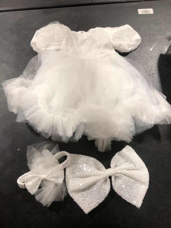 Photo 2 of LZH Baby Girl Dress,Bowknot Flower Dresses Small Sequins Pageant Party Wedding Birthday Flower Girl Tutu Gown 3