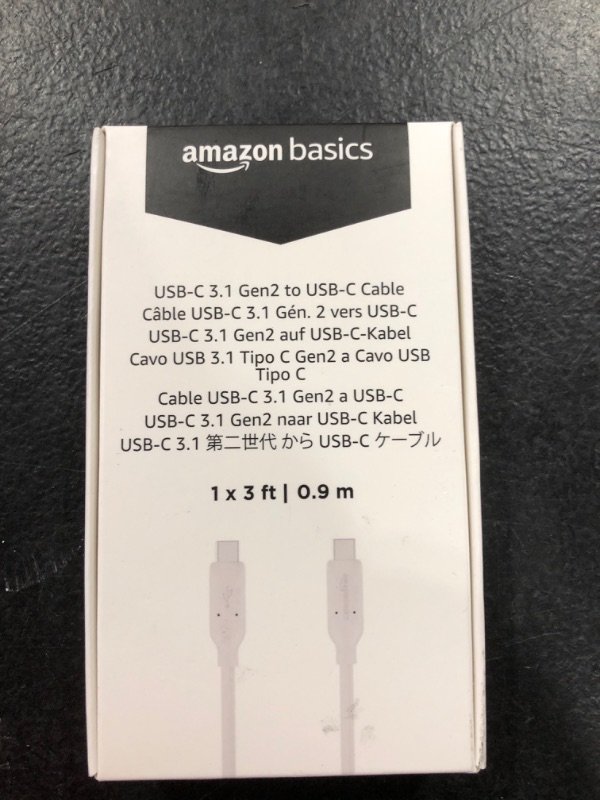 Photo 2 of Amazon Basics Fast Charging 60W USB-C3.1 Gen2 to USB-C Cable - 3-Foot, White & USB Type-C to USB-A Male 3.1 Gen2 Adapter Charger Cable - 3 Feet (0.9 Meters) - White