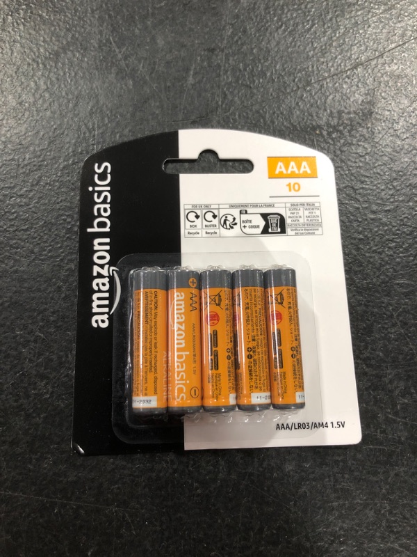 Photo 2 of Amazon Basics 10 Pack AAA High-Performance Alkaline Batteries, 10-Year Shelf Life 10 Count (Pack of 1)