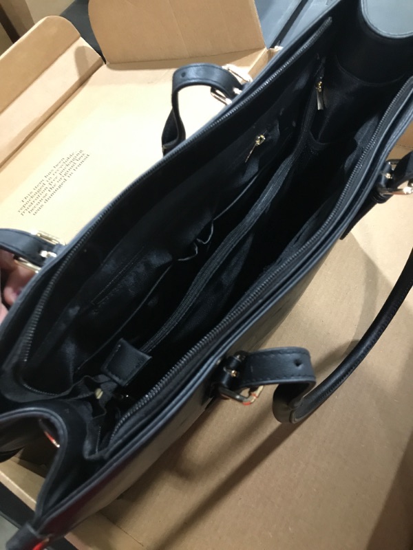 Photo 1 of Laptop Bag for Women 15.6 Inch Waterproof Lightweight Leather Laptop Tote Bag Womens Professional Business Office Work Bag Briefcase Computer Bag Shoulder Handbag Black
