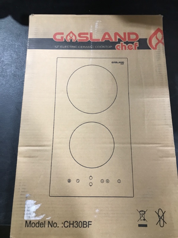 Photo 1 of 12" Electric Cooktop, GASLAND Chef CH30BF 240V Ceramic Cooktop, Built-in 2 Burner Coil Electric Radiant Cooktop, 9 Power Levels, Sensor Touch 12 inch