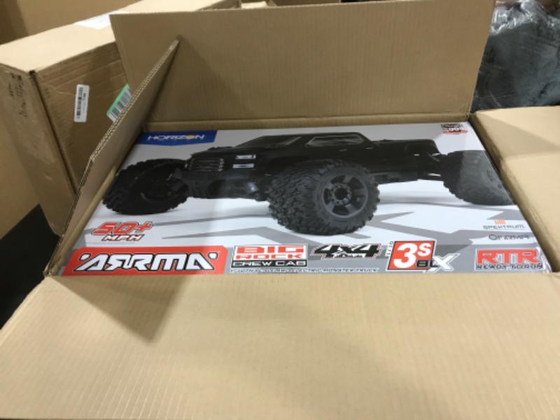 Photo 2 of Brushless Monster RC Truck RTR (Transmitter and Receiver Included, Batteries and Charger Required), Black, ARA4312V3