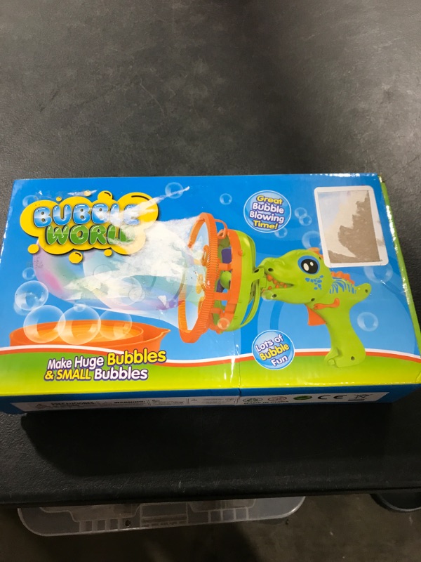 Photo 1 of BestJoy Giant Bubble Gun for Kids - Bubbles for Kids Age 3-4-5, Big Bubble Wand for Toddlers 1-3, Dinosaur Bubble Machine Large Bubble Blower Birthday Gifts for Boys, Fun Bubble Maker Outdoor Toys Dinosaur-Bubble