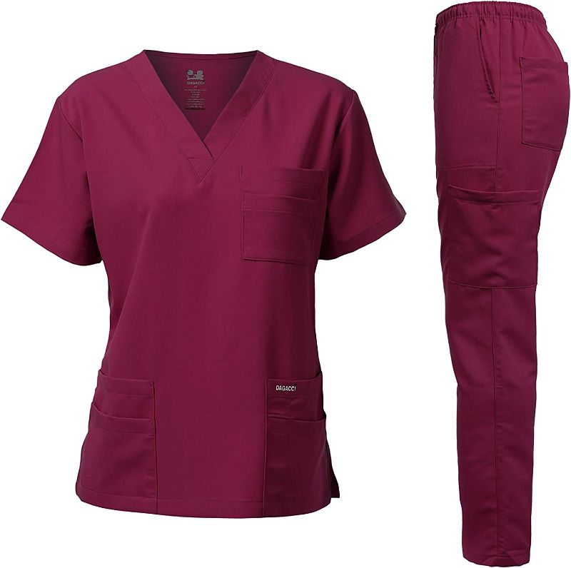 Photo 1 of agacci Medical Uniform Unisex Women and Men’s V-Neck Super Stretch Scrub Set 2xl 