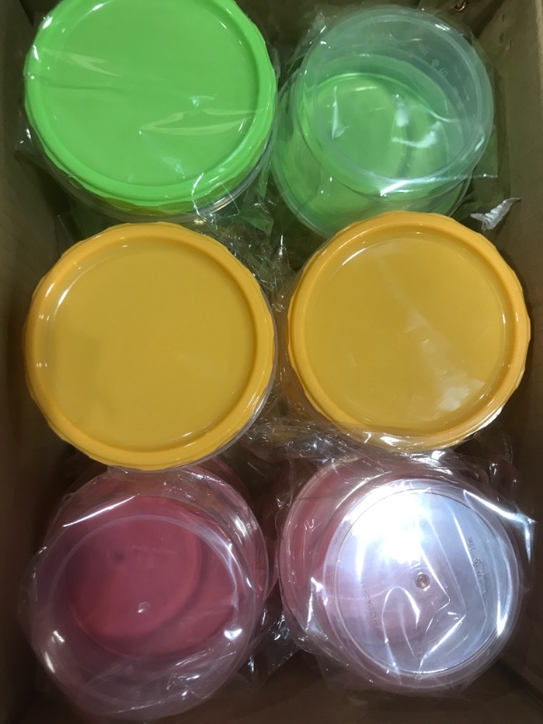 Photo 2 of 12-pack 8oz/250ml reuseable small plastic freezer storage container jars with screw lid for food kids baby lunch snacks slime cup |Sturdy Plastic|BPA Free | Freezer & Dishwasher Safe| 