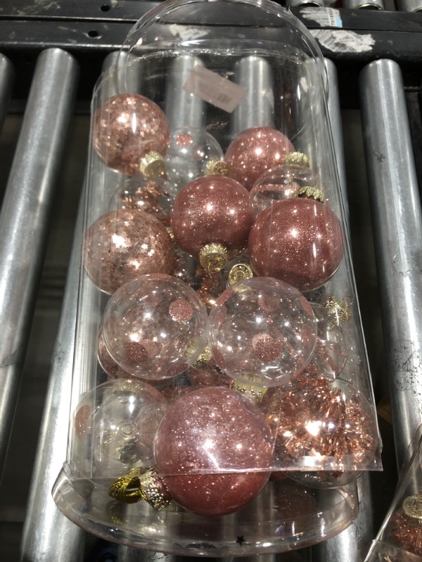 Photo 2 of 25PCS-2.63(67MM) Christmas PET Ball Ornaments Set,Clear Plastic Shatterproof Xmas Tree Ball,Hanging Christmas Home Decorations for Holiday Wedding Xmas Party Decoration (Rose Gold)