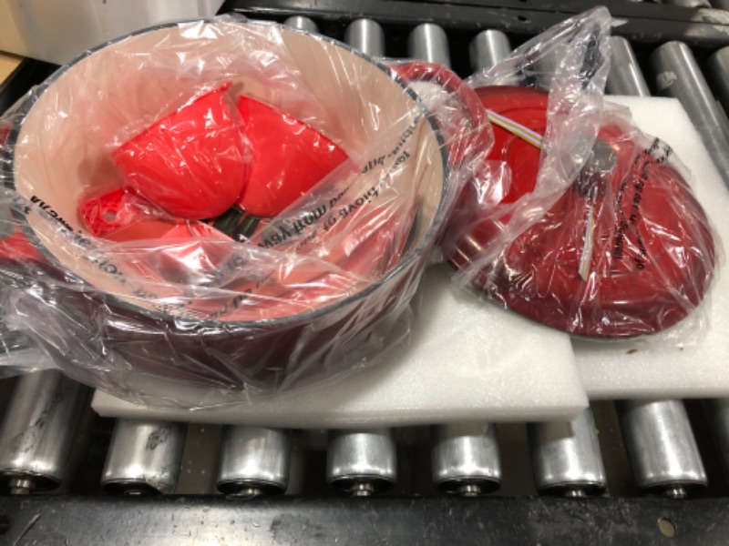 Photo 2 of 6 Quart Enameled Dutch Oven, Cast Iron Dutch Oven, Covered Dutch Oven, Enamel Stockpot with Lid, Red 6QT Red