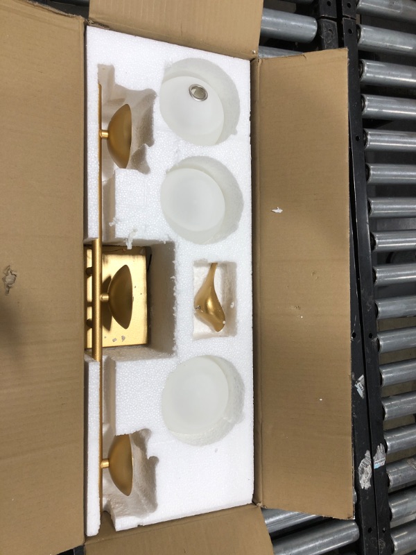 Photo 2 of Aipsun Gold Bathroom Light fixtures Mid Century Modern Vanity Lights for Bathroom Wall Light Fixture(Exclude Bulb) Gold 3 Lights