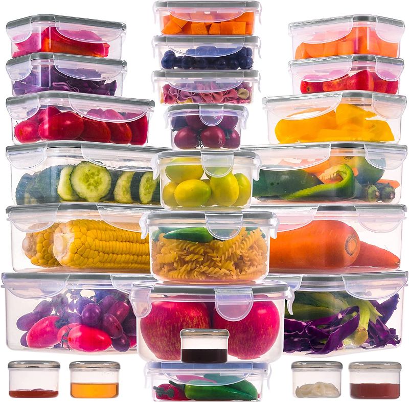 Photo 1 of 50 Pcs Large Food Storage Containers with Lids Airtight-85 oz to Sauces Box-Total 526Oz Stackable Kitchen Bowls Set Meal Prep Containers-BPA Free Leak proof Plastic Lunch Boxes- Freezer Microwave safe 