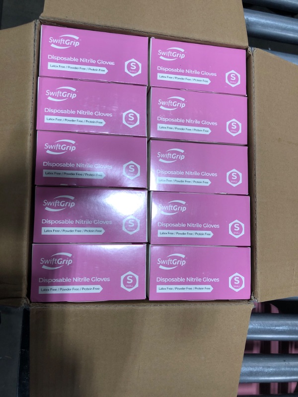 Photo 1 of 100-ct PINK SMALL NITRILE GLOVES 