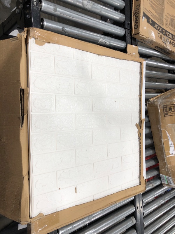 Photo 2 of 20-Pack 115 Sq.Ft Faux Brick Panels 3D for Wall Décor Peel and Stick in White