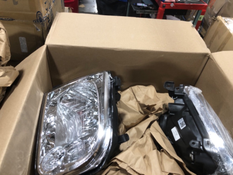 Photo 1 of AUTOSAVER88 Headlight Assembly Compatible with 2005-2006 Tundra Double/Crew Cab 2005-2007 Sequoia Chrome Housing Clear Lens(Not suitable for Regular Cab and Assess Cab) Chrome Housing Amber Reflector