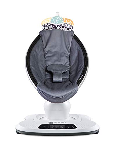 Photo 1 of 4moms MamaRoo 4 Multi-Motion Baby Swing + Safety Strap Fastener, Bluetooth Baby Swing with 5 Unique Motions, Cool Mesh Fabric, Dark Grey