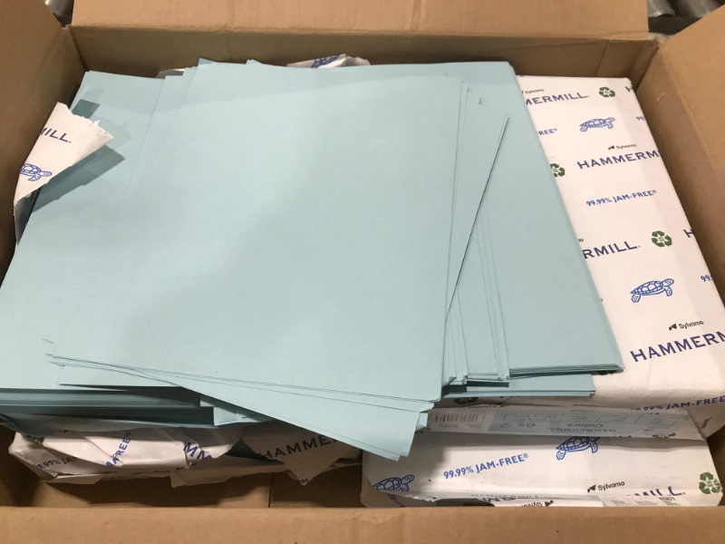 Photo 1 of Hammermill Colored Paper, 20 lb Blue Printer Paper, 8.5 x 11-1 Ream (500 Sheets) - Made in the USA, Pastel Paper, 103309R Set of 4 
