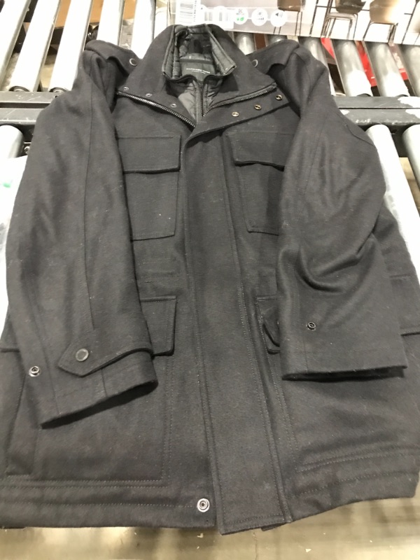 Photo 2 of Andrew Marc Men's Wool 4 Pocket Jacket with Removable Bib Large Black