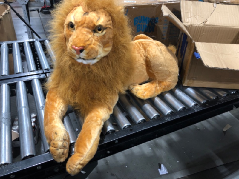 Photo 1 of AIRROAD Lion Stuffed Animal?Big Huge Lion Plush Pillow Toy, Cute Giant Lion Stuffed Animal Lion Plush Pillow 43.3 Inch Length (from Forepaws to Butt)
