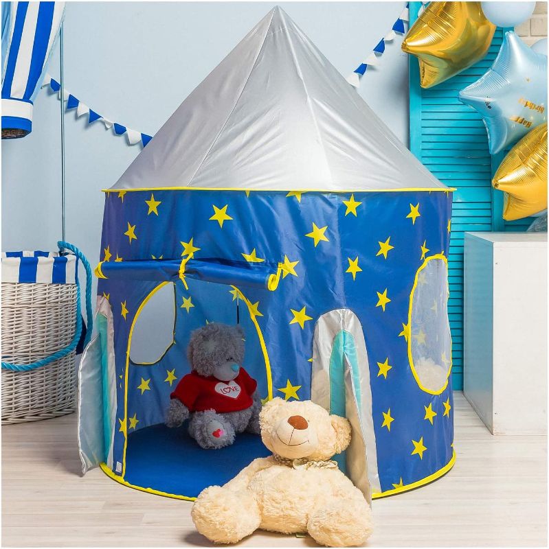 Photo 1 of AMEBIBO Kids Play Tent for Children - Spaceship Rocket Tent, Playhouse for Boys & Girls - Pop Up Solar Tent, Baby Space Ship Toy for Indoor - Gift for Birthday 