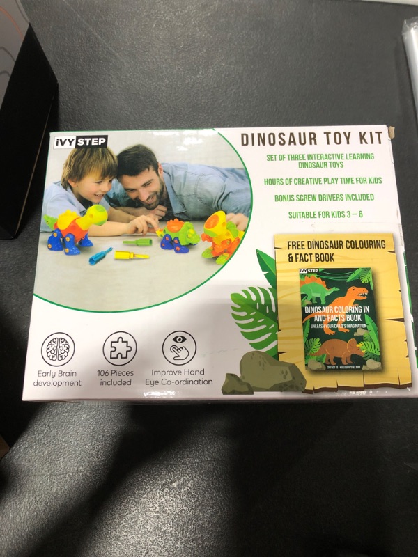 Photo 2 of Dinosaur Building Toy Set for Kids - STEM Take Apart Construction Toys Include Build a Dino Construct & Play Kit, Storage Bag, & Coloring Book - Educational Toys, Birthday Party Toy Dinosaurs Dino Building Set