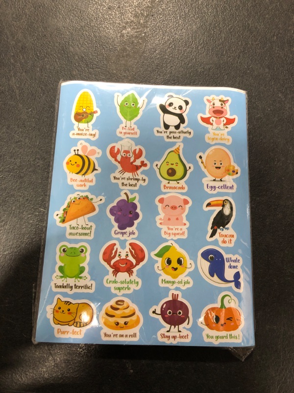 Photo 2 of 800 Pieces Funny Student Reward Stickers Cute Motivational Punny Sticker for Kids Teacher Supplies Classroom Prizes 800pcs Blue