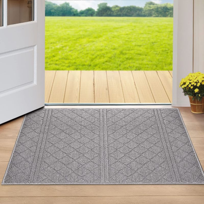 Photo 1 of  Indoor Doormat, Front Back Door Mat, 58" x 36, Non-Slip Absorbent Resist Dirt Door Mats, Machine Washable Low-Profile Inside Floor Mat Door Rugs for Entryway, Grey 