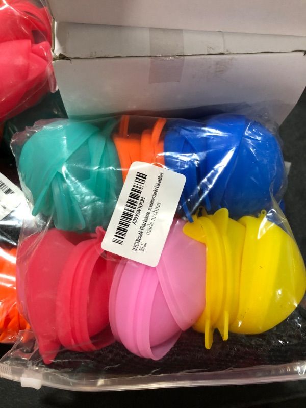 Photo 2 of 12 PCS Reusable Water Balloons Refillable Water Balloons For Kids Silicone WaterBallons Toys With Mesh Bag Quick Fill Summer Water Games Suitable For Outdoor 12pcs Reusable Water Balloons