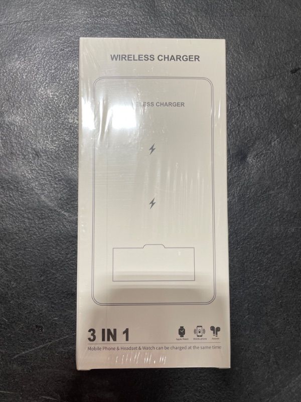 Photo 2 of Foldable Wireless Charger, 3 in 1 Wireless Charging Station,Qi Fast Wireless Charging Stand for iPhone 13/12/11 Series/XS MAX/XS/XR/X/8/8 Plus,Samsung Cell Phone,Apple Watch SE/6/5/4/3/2,AirPods Pro/2
