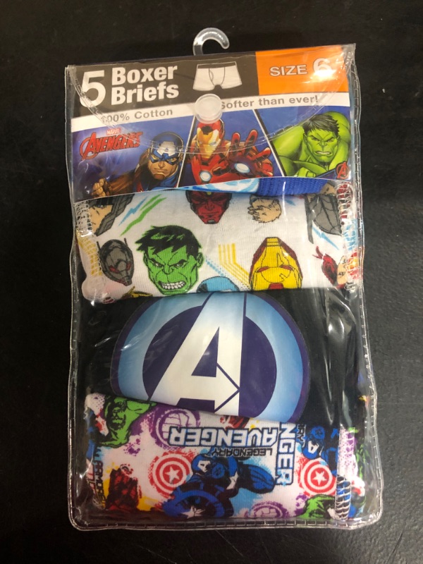 Photo 2 of [Size 6] Marvel Boys' Avengers Boxer Briefs in Assorted Prints That Include Iron Man, Hulk, Thor and More in Size -5pk 