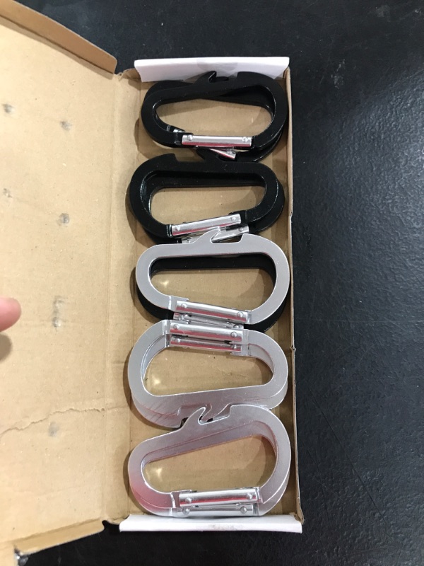 Photo 1 of 10 Pack Carabiners- Black and Silver